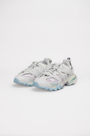 Кросівки track sneaker м’ятні та блакитні елементи біла шкіра 042133