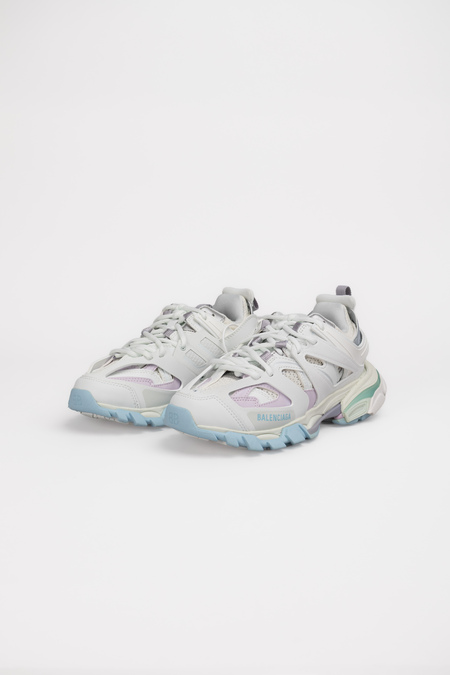 Кросівки track sneaker м’ятні та блакитні елементи біла шкіра 042133