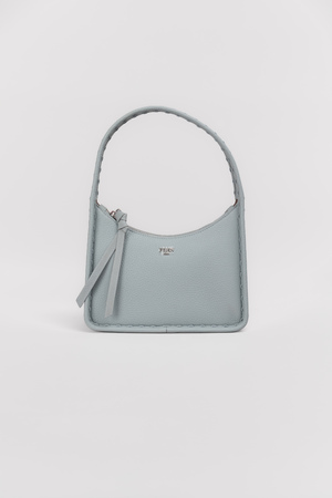 Сумка 20 см одна ручка блакитна шкіра 042833