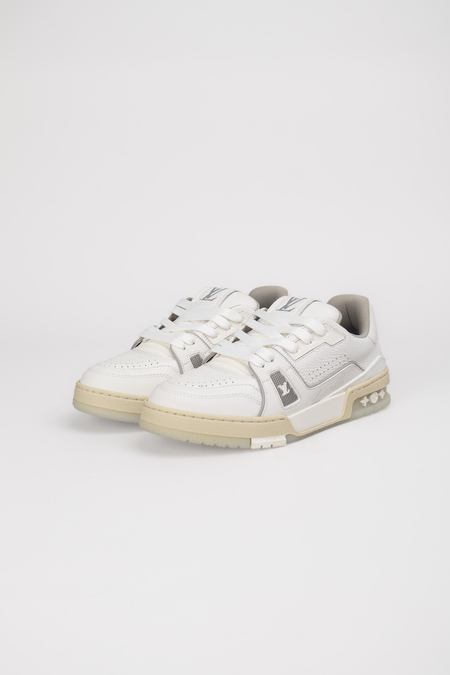 Кроссовки trainer sniaker серое лого белая кожа 041983
