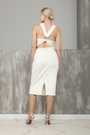 Сукня без рукавів довга білий текстиль 008839