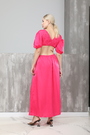 Платье длинное,узкая талия розовый текстиль 011449