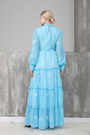 Платье в пол голубое текстиль 019776