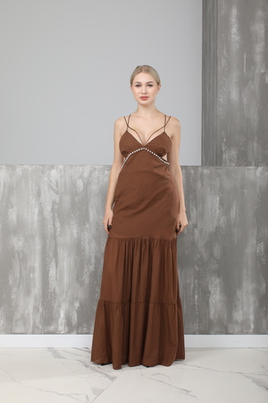 Платье коричневый текстиль 019793