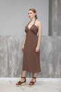Платье коричневый текстиль 021049