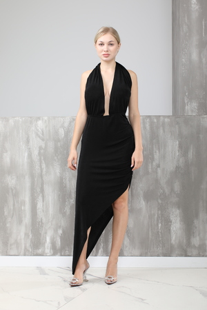 Платье черный текстиль 021162