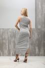 Платье серое текстиль 021508