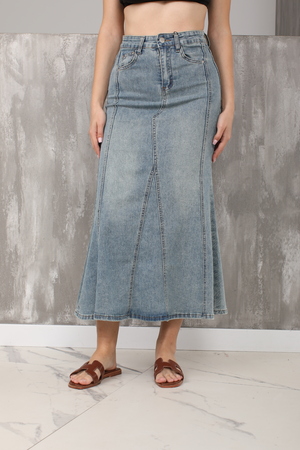 Юбка джинсовая синяя текстиль 021534