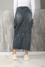 Джинсовая юбка с карман. темно-синяя текстиль 021544
