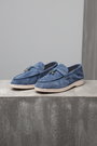 Лофери з аксес. light grey blue замш 021623