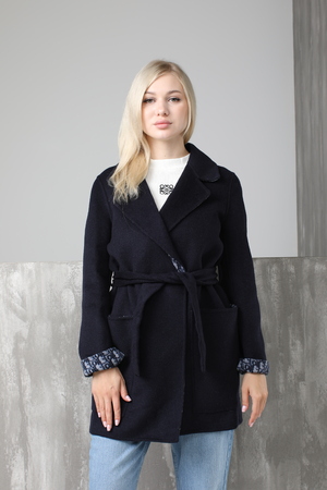 Пальто темно-синие Текстиль 022029