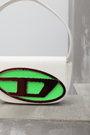 Сумка зелене лого білий шкіра 022121