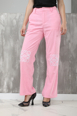 Штани на колінах лого рожеві 022980