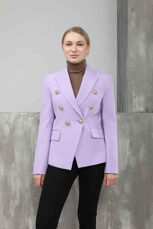 Пиджак 6 пуговиц золотые фиолетовый текстиль 023747