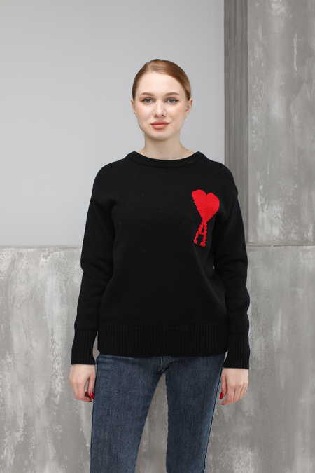 Кофта лого красное сердце черный текстиль 023874