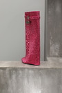 Сапоги камни,замок розовый текстиль 023913