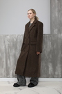 Пальто 2 кармана коричневый текстиль 023934