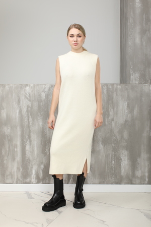 Платье без рукавов белое текстиль 023941