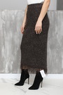 Спідниця блискуча коричневий текстиль 024054
