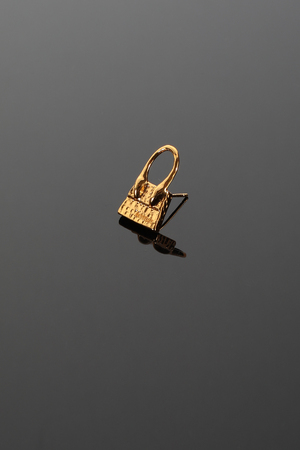 Біжутерія сережки у виді сумки золото 024129