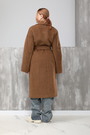 Пальто 6 гудзиків коричневмий текстиль 024482