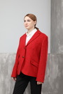 Пиджак 2 пуговицы красный текстиль 024496