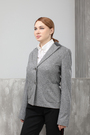 Пиджак 2 пуговицы серый текстиль 024501