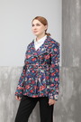 Пиджак с цветами синий текстиль 024502