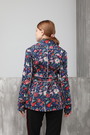Пиджак с цветами синий текстиль 024502