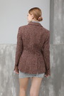 Піджак 3 гудзика коричневий текстіль 024572