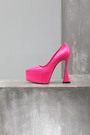 Туфли высокий каблук розовые кожа глянец 024822