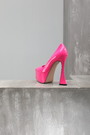 Туфли высокий каблук розовые кожа глянец 024822