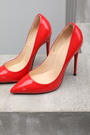 Туфли высокий каблук красные кожа глянец 024826