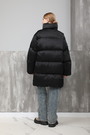 Куртка довга,строчка,каміння чорний текстиль 024950
