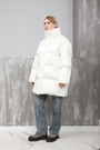 Куртка довга,строчка,каміння білий текстиль 024952