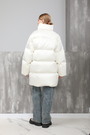 Куртка длинная,строчка,камни белый текстиль 024952