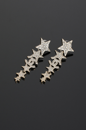 Сережки лого+зірки+каміння срібло 025226