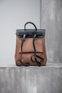 Сумка прямоугольная рюкзак коричневый текстиль 025442