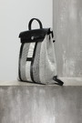 Сумка прямоугольная рюкзак принт серый текстиль 025444