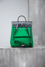 Сумка прямоугольная рюкзак зеленый текстиль 025445