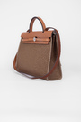 Сумка трапеция коричневая текстиль 025452
