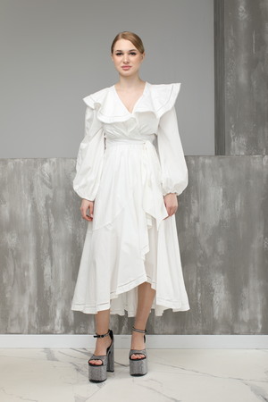 Платье довге,рукав біле текстиль 025662