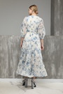 Сукня довга,сині квітки біла текстиль 025663