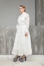 Платье длинное,пуговицы,воротник рубашки белое текстиль 025753
