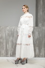 Платье длинное белое текстиль 025754