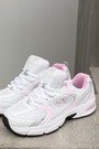 Спорт кросівки.рожеві вставки білі текстиль 025955