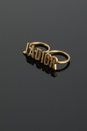 Бижутерия лого кольцо на 2 пальца золото 026267