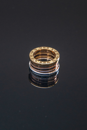 Кольцо резьба,серебряное звено золотое 026376