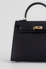 Сумка 25см 1 ручка чорна шкіра 026402