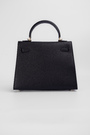 Сумка 25см 1 ручка чорна шкіра 026402